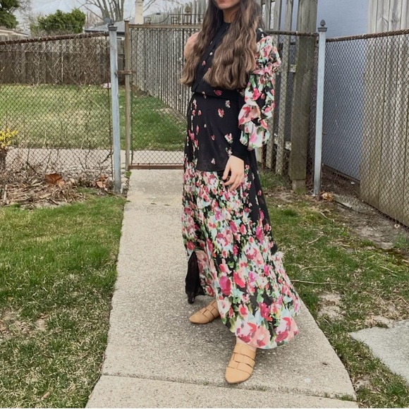 Floral Black and Pink Maxi Dress - Picture 1 of 1